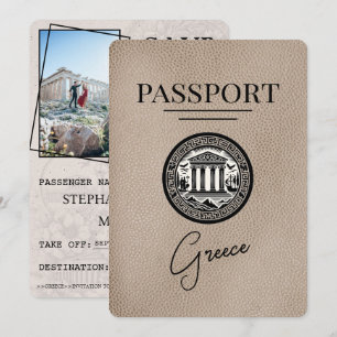 Passeport de la Grèce beige Enregistrer la carte D