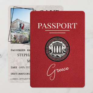 Passeport de la Grèce rouge Enregistrer la carte D