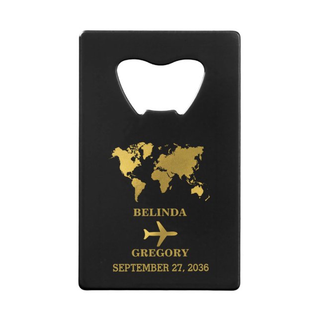Passeport de mariage de destination Monde Noir Or (Devant)