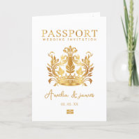 Passeport Destination Mariage Faux invitation en o