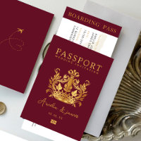 Passeport Destination Mariage Faux invitation en o