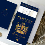 Passeport Destination Mariage Faux invitation en o<br><div class="desc">Destination Wedding Passport Invitation faux Gold Foil,  parfait pour un thème de mariage de destination,  Voyage à thème Faire-part de mariage. Pour mettre le logo de n'importe quel pays ou d'autres changements s'il vous plaît contactez-moi.</div>