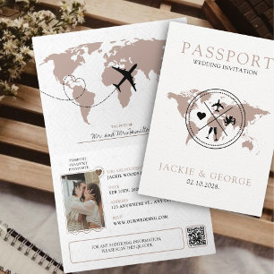 Passeport Destination unique Mariage Invitation