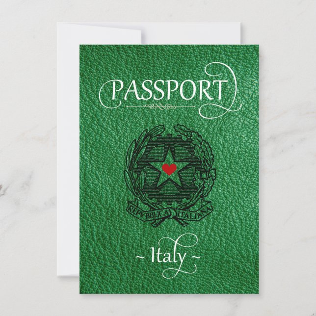 Passeport Italie verte Enregistrer la carte de dat (Devant)