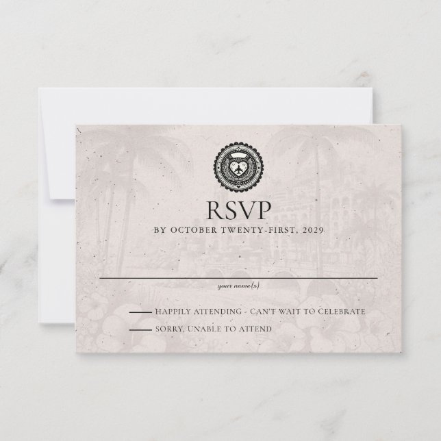 Passeport Puerta Vallarta Carte de Mariage RSVP (Devant)