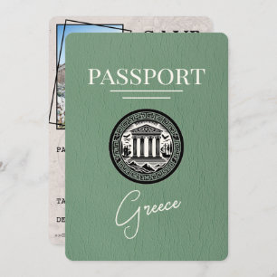 Passeport Sage Green Grèce Enregistrer la carte Da
