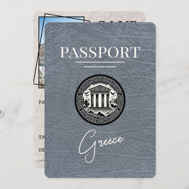 Passeport Silver Greece Enregistrer la carte Date (Devant / Derrière)