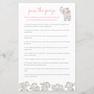Passer Le Jeu Baby shower Prix - Eléphant Rose