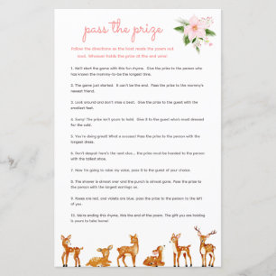 Passer le prix Baby shower jeu rose cerf floral