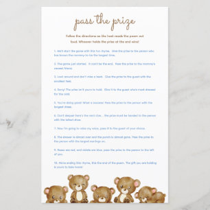 Passez le Baby shower du Prix Jeu - Ours