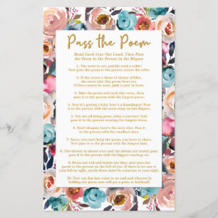 Passez le Poem Shower Jeu, Jeux de Fête des mariée