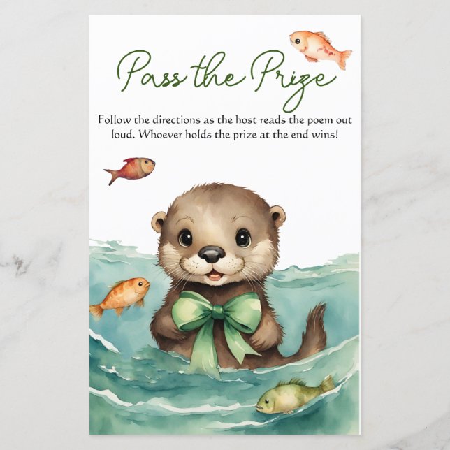 Passez le prix Jeu Baby Otter Baby shower (Dos)