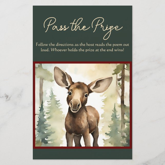 Passez le prix Jeu mignon Baby shower d'orignal (Dos)