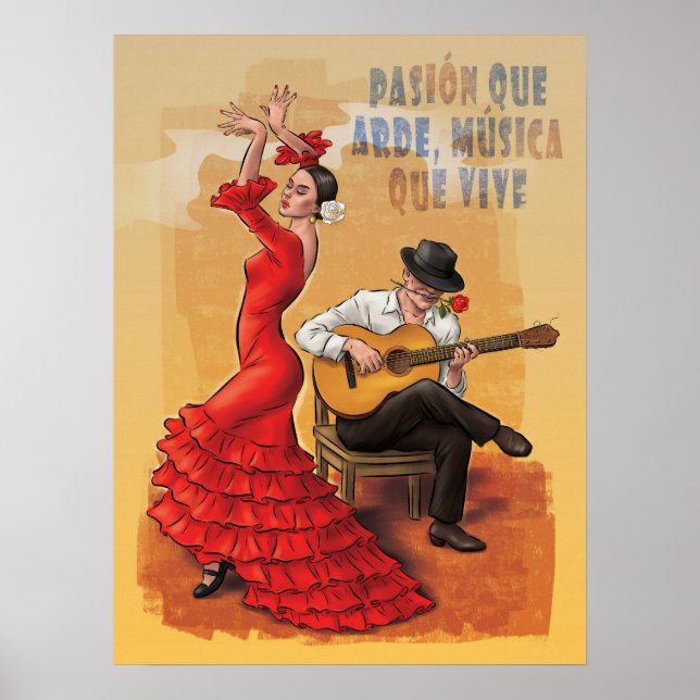 Passion flamenco - Poster d'art espagnol (Devant)