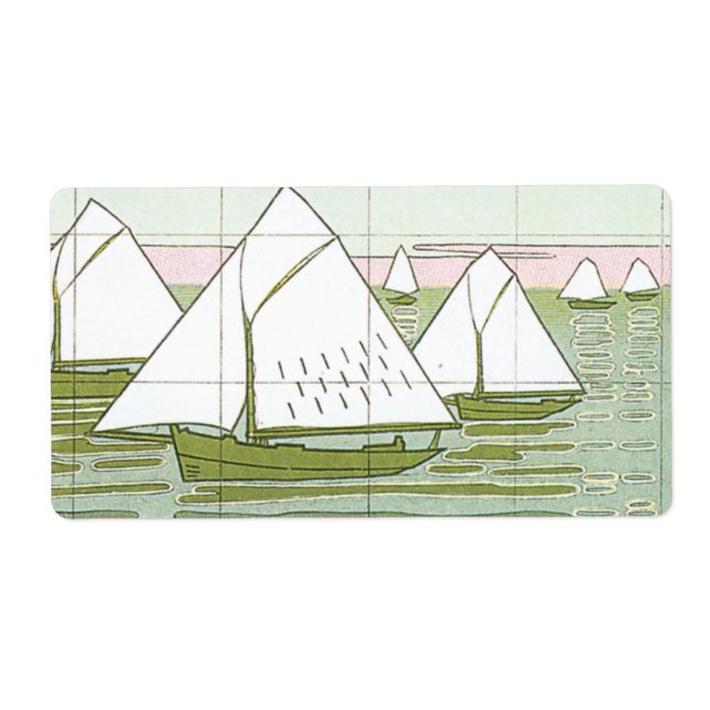 Paste Sailboats Vintages Étiquettes marins (Devant)