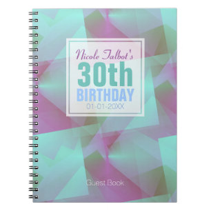Pastel Abstrait bleu 30e Anniversaire Livre d'or 4