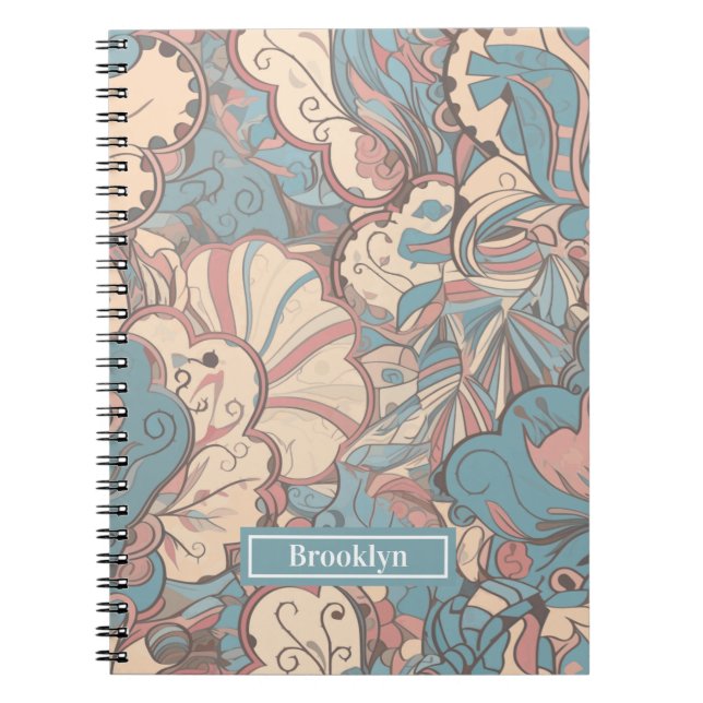 Pastel Abstrait Doodle Motif Carnet Spiral (Devant)