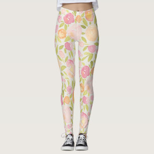 Pastel Abstrait Printemps Floral Design Leggings