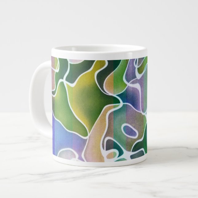 Pastel Abstrait Stripes Jumbo Mug (Devant gauche)