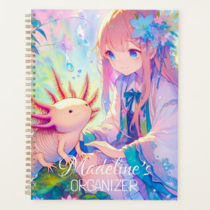 Pastel Anime Girl et un Axolotl Personnalisé