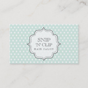 Pastel Aqua Pois Filigree Hair Stylliste Cartes