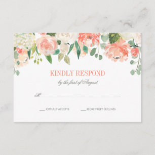 Pastel Aquarelle Fleurs Mariage RSVP