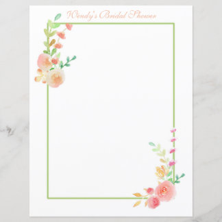 Pastel Aquarelle Floral Frame Papier à Cadran