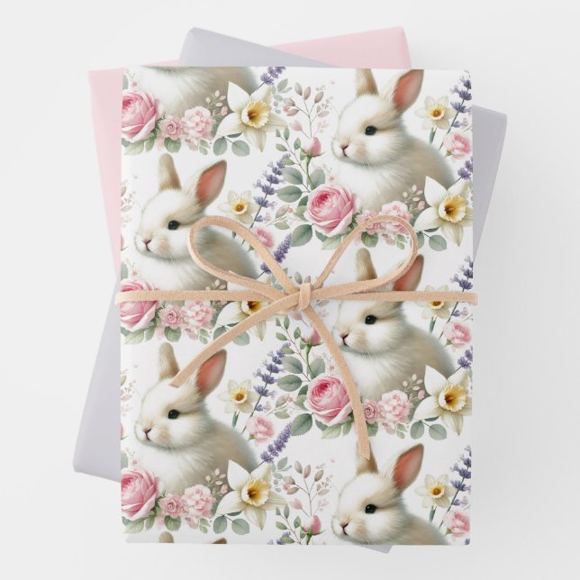 Pastel Aquarelle Papier d'enveloppement de lapin d (En situation)