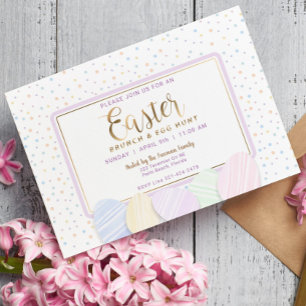 Pastel Aquarelle Pâques Brunch & Invitation de cha