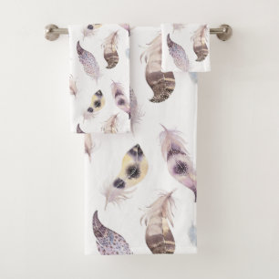 Pastel aquarelles plumes tribales motif