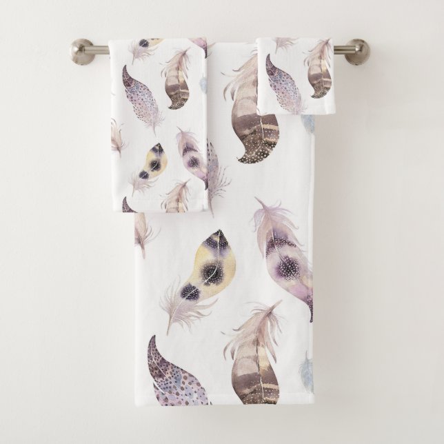 Pastel aquarelles plumes tribales motif (En situation)