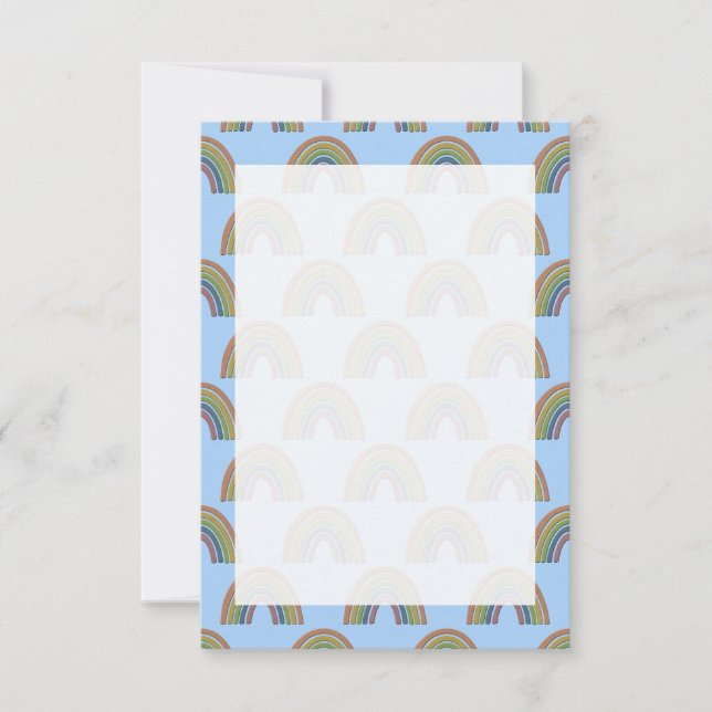 Pastel Arc-en-ciel Avec Faux Rustique Papier Carte (Devant)