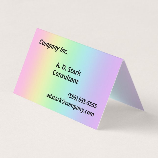 Pastel Arc-en-ciel dégradé Carte de visite pliés (Devant)
