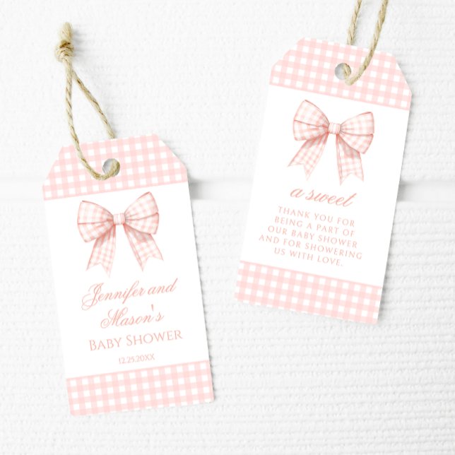 Pastel arc rose baby shower merci les étiquettes d (Créateur téléchargé)