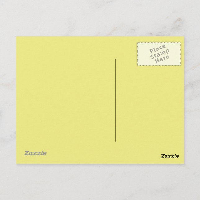 Pastel arrière - plan jaune sur une carte postale (Dos)