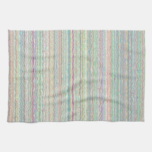 Pastel Art Stripes Serviette Cuisine Personnalisée