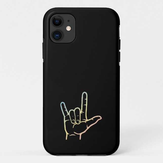 Pastel ASL I Love You Custom Coque (Dos)