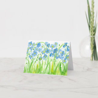 Pastel Baby Blue Aquarelle Fleurs Merci