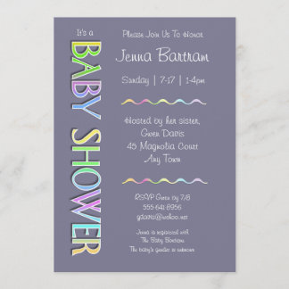 Pastel Baby shower Genre Neutre Invitation