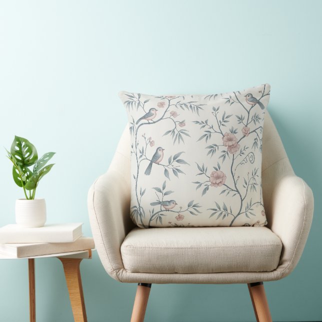 Pastel Bamboo Garden Coussin d'oiseaux (Chaise)