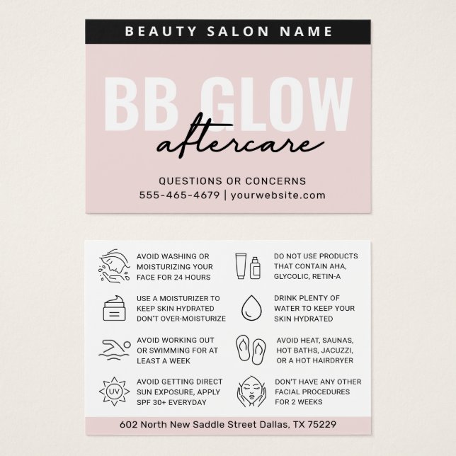 Pastel BB Glow Facial Après l'entretien Carte d'in (Devant & derrière)