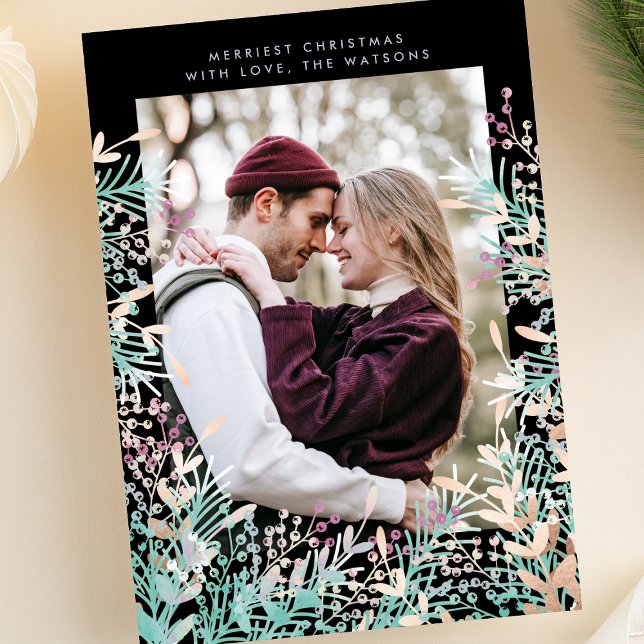 Pastel Berries Carte photo de Noël (Créateur téléchargé)