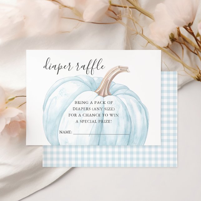 Pastel Blue Citrouille Baby shower Déchets Carte R (Créateur téléchargé)