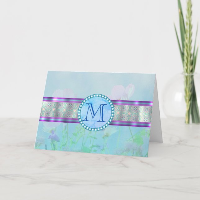 Pastel Blue Floral Monogramme (Devant)