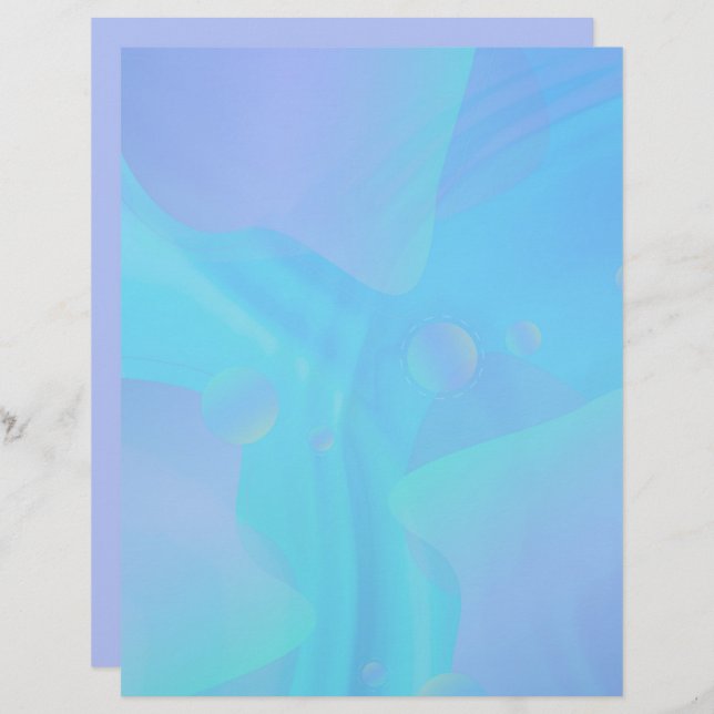 Pastel Blue & Lavender Abstract Design Paper (Devant / Derrière)