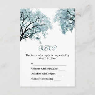 Pastel Blue Trees - Carte RSVP