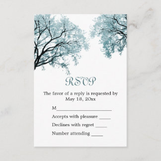 Pastel Blue Trees - Carte RSVP