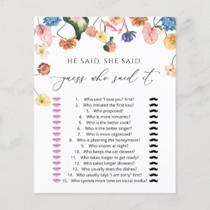 Pastel Blush Floral Fête des mariées Jeu