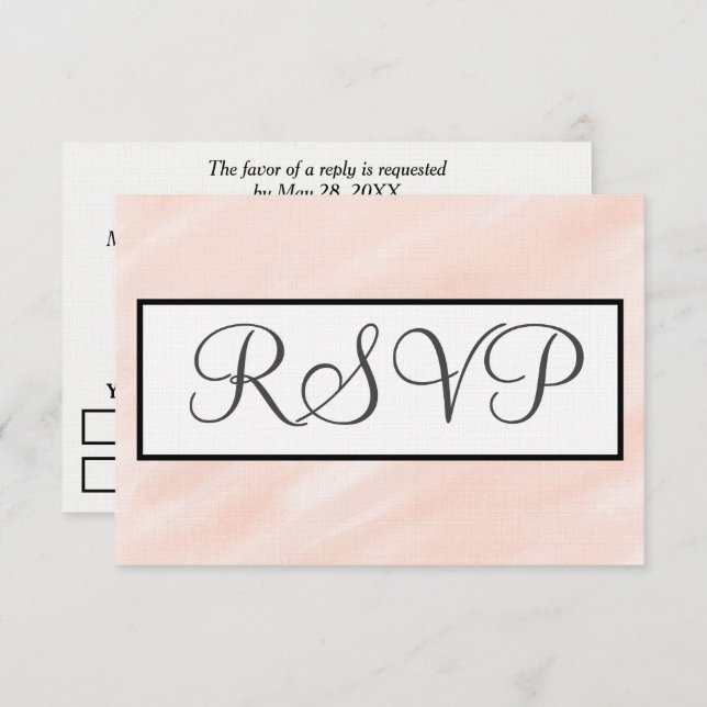 Pastel Blush Watercolor Wedding RSVP (Devant / Derrière)