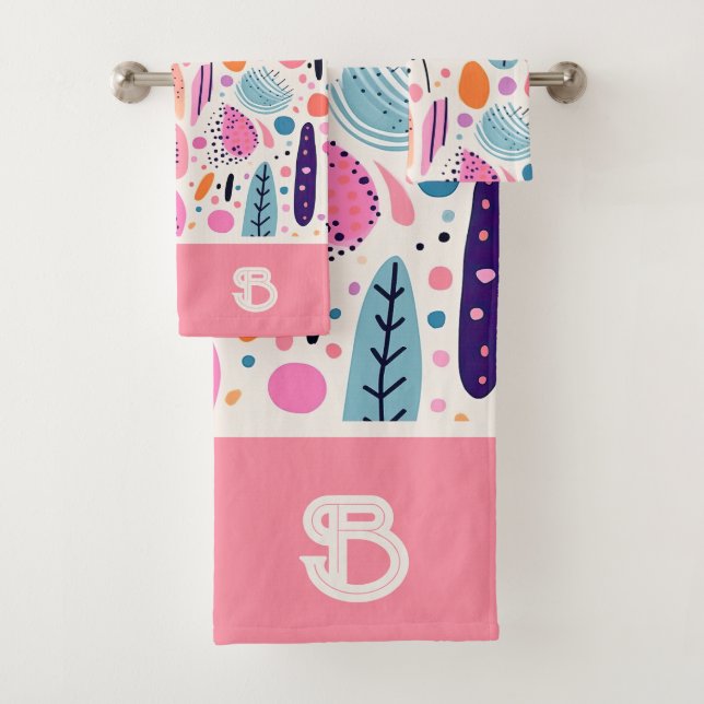 Pastel BOHO Botanical Motif Nom monogramme (En situation)